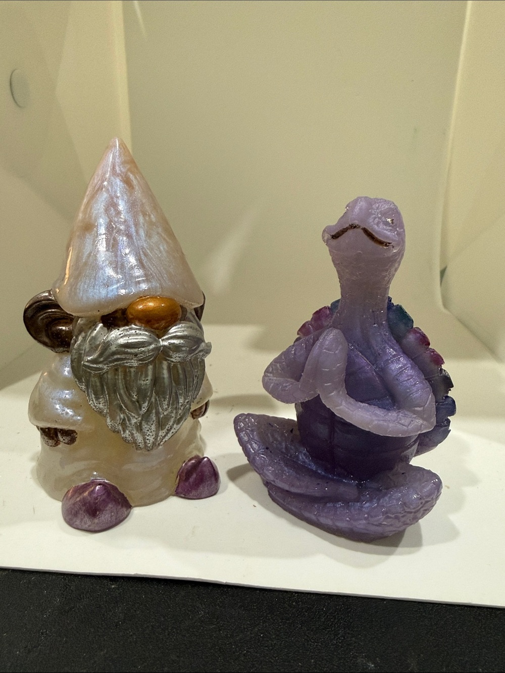 Purple Meditating Turtle Figurine - Decorative Home Art